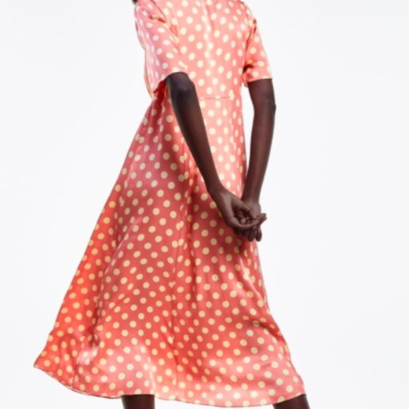 Zara Polka Dot Dress in Salmon Blogger’s Favorite - S - Picture 2 of 7